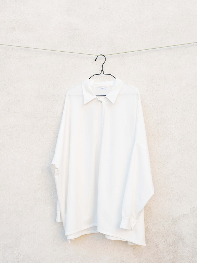 Long sleeve recycled Antea Shirt - White